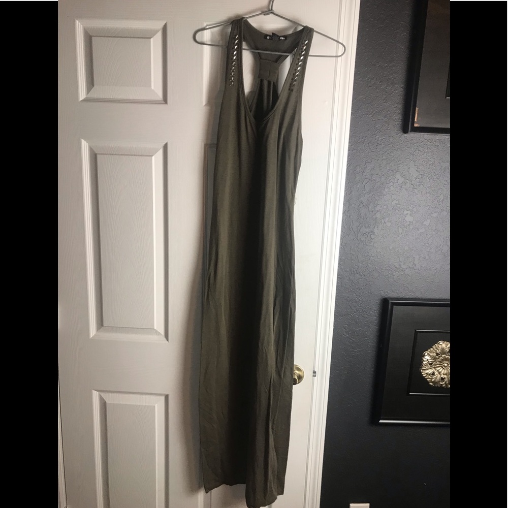Olive green maxi dress